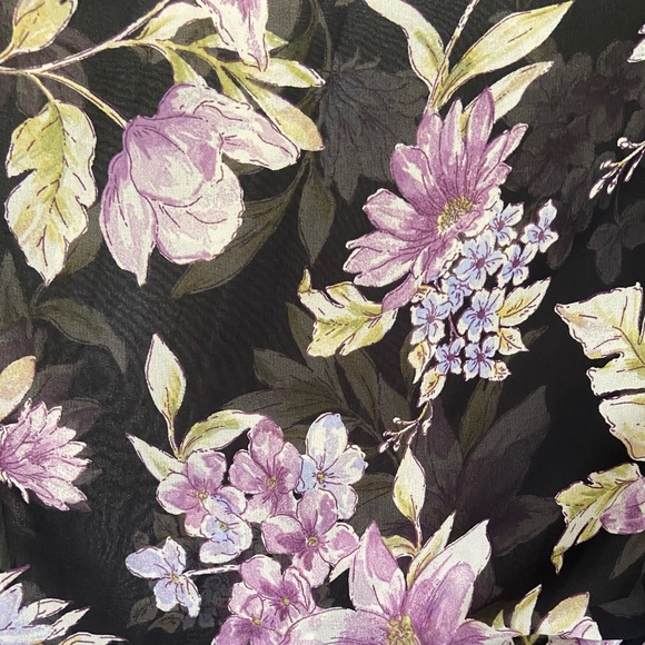 Xhilaration Floral Kimono Cardigan Tunic Top Black Purple Fairy Whimsigoth M L - Picture 11 of 14